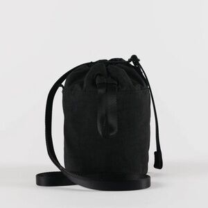 Black Mini Nylon Bucket Bag Crossbody Purse
